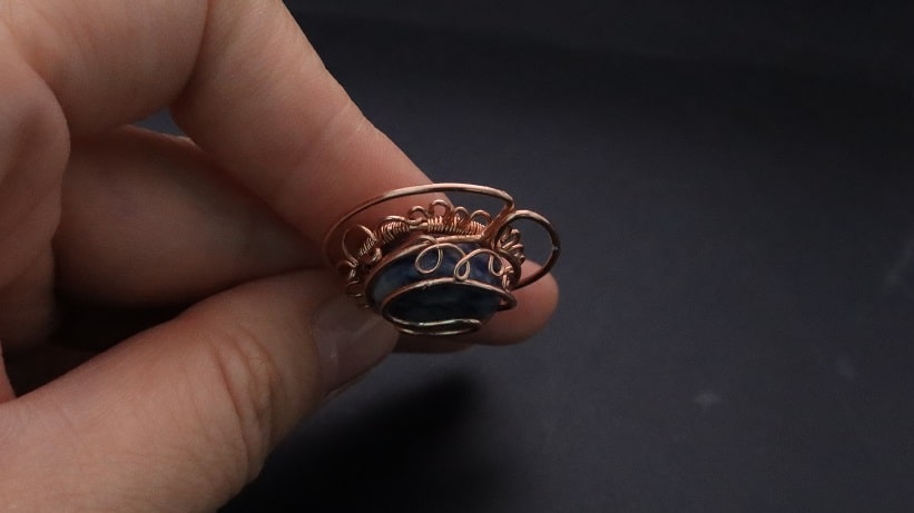 Wire-Wrapping Sodalite Copper Floral Key Pendant Tutorial 41