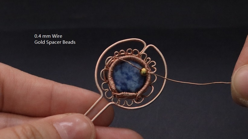 Wire-Wrapping Sodalite Copper Floral Key Pendant Tutorial 43