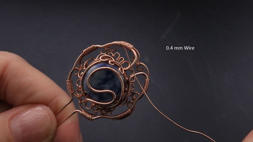 Wire-Wrapping Sodalite Copper Floral Key Pendant Tutorial 50