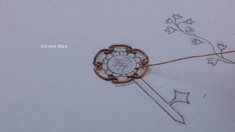 Wire-Wrapping Sodalite Copper Floral Key Pendant Tutorial 6