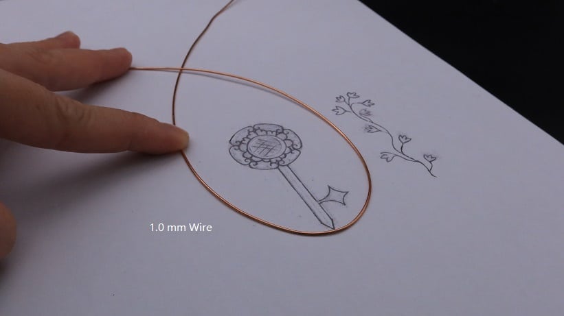 Wire-Wrapping Sodalite Copper Floral Key Pendant Tutorial 8