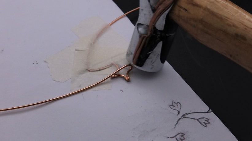 Wire-Wrapping Sodalite Copper Floral Key Pendant Tutorial 9