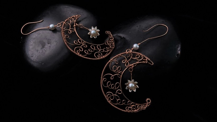 Wire-Wrapping Whimsy Star and Moon Statement Drop Earrings Tutorial-1