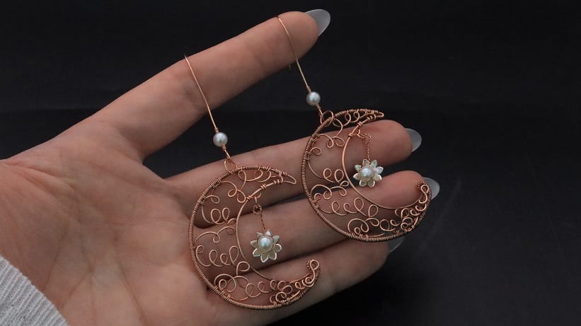 Wire-Wrapping Whimsy Star and Moon Statement Drop Earrings Tutorial-1