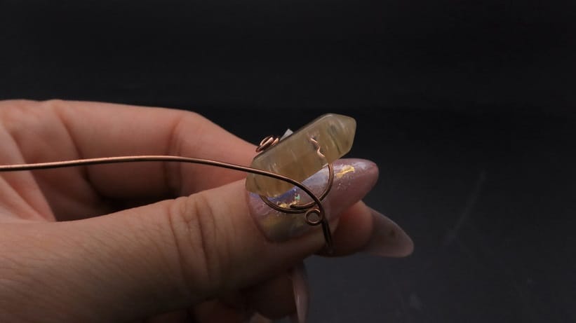Wire-Wrapping Nostalgic Copper Woven Crystal Point Ring Tutorial 24