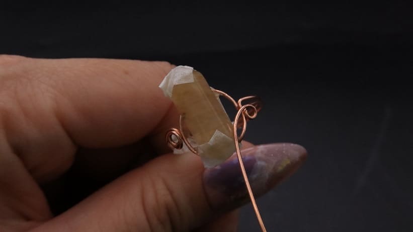 Wire-Wrapping Nostalgic Copper Woven Crystal Point Ring Tutorial 25
