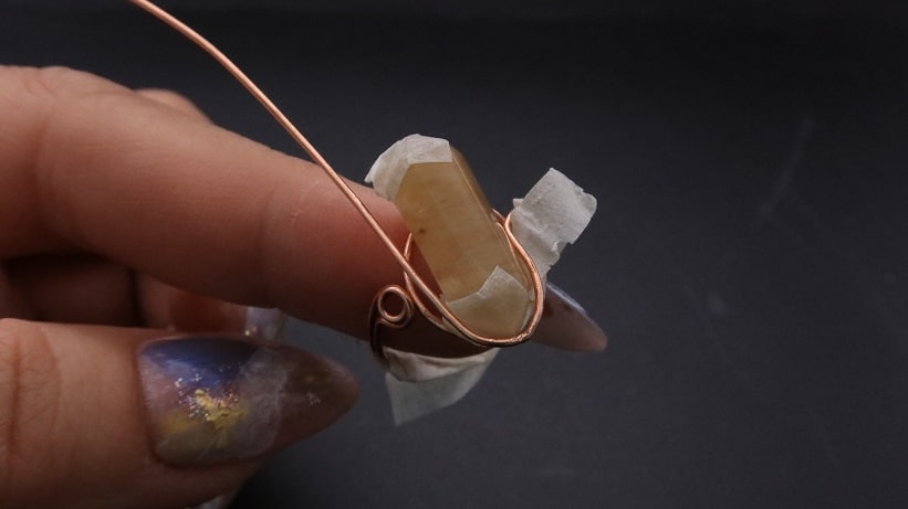 Wire-Wrapping Nostalgic Copper Woven Crystal Point Ring Tutorial 26