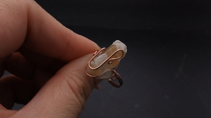 Wire-Wrapping Nostalgic Copper Woven Crystal Point Ring Tutorial 29