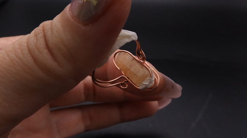 Wire-Wrapping Nostalgic Copper Woven Crystal Point Ring Tutorial 30