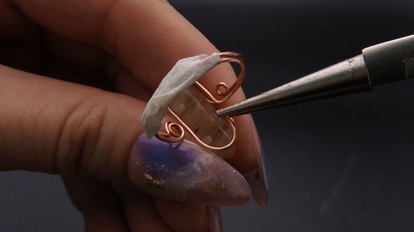 Wire-Wrapping Nostalgic Copper Woven Crystal Point Ring Tutorial 33