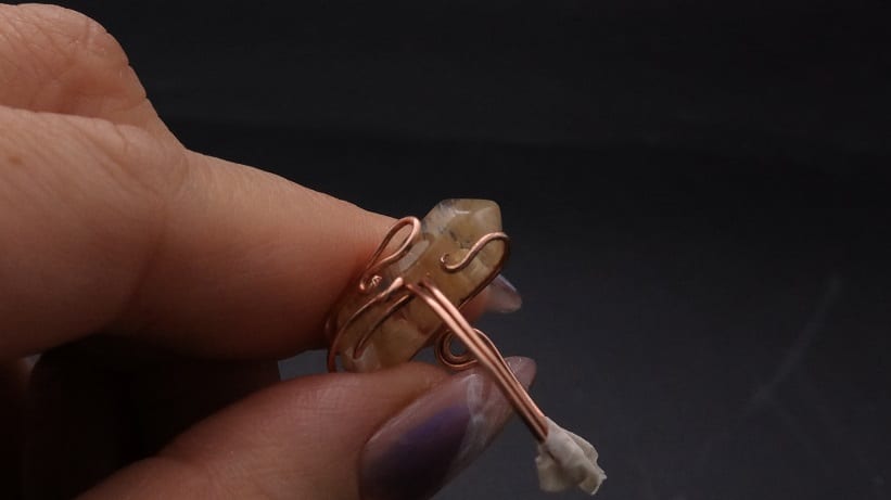 Wire-Wrapping Nostalgic Copper Woven Crystal Point Ring Tutorial 34