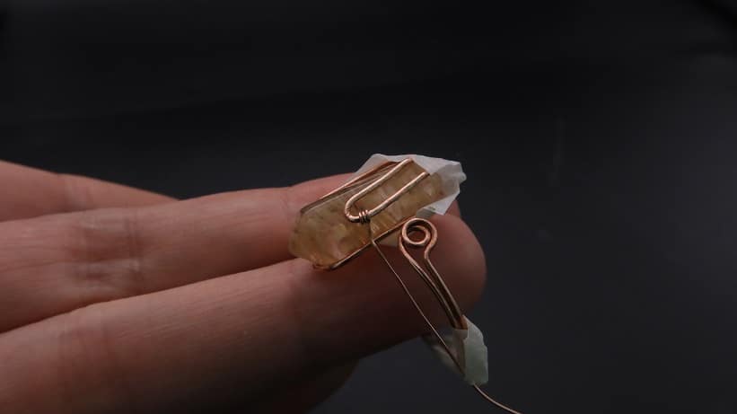 Wire-Wrapping Nostalgic Copper Woven Crystal Point Ring Tutorial 36