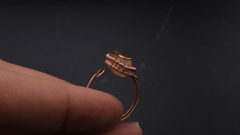 Wire-Wrapping Nostalgic Copper Woven Crystal Point Ring Tutorial 39