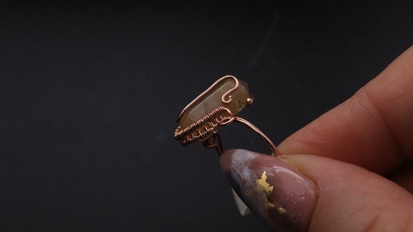 Wire-Wrapping Nostalgic Copper Woven Crystal Point Ring Tutorial 40