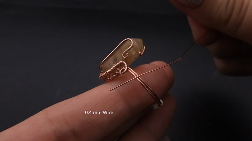 Wire-Wrapping Nostalgic Copper Woven Crystal Point Ring Tutorial 41
