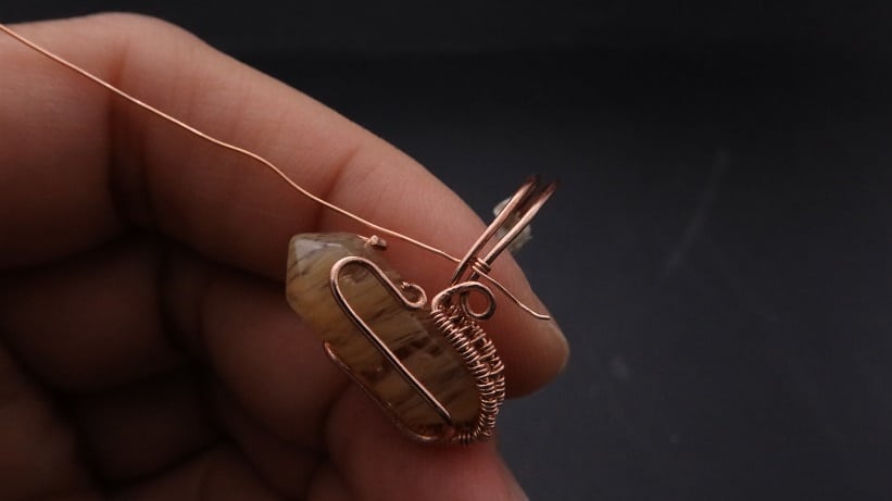 Wire-Wrapping Nostalgic Copper Woven Crystal Point Ring Tutorial 42