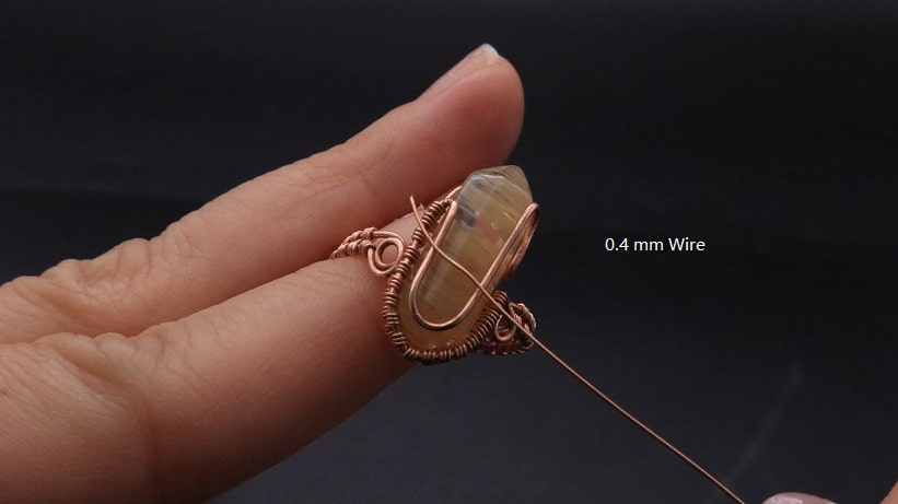 Wire-Wrapping Nostalgic Copper Woven Crystal Point Ring Tutorial 45