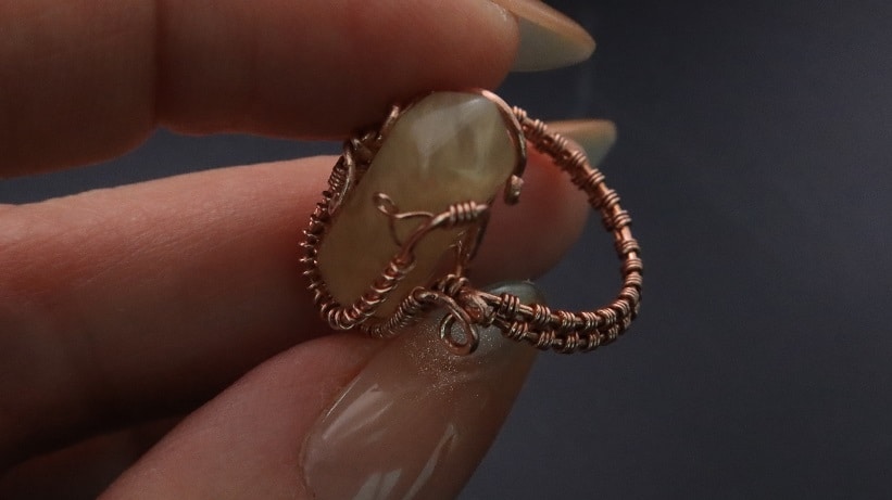 Wire-Wrapping Nostalgic Copper Woven Crystal Point Ring Tutorial 50