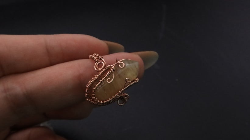 Wire-Wrapping Nostalgic Copper Woven Crystal Point Ring Tutorial 54