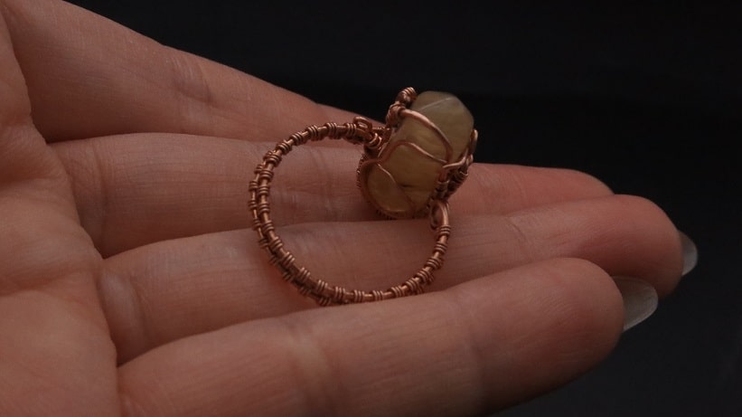 Wire-Wrapping Nostalgic Copper Woven Crystal Point Ring Tutorial 63