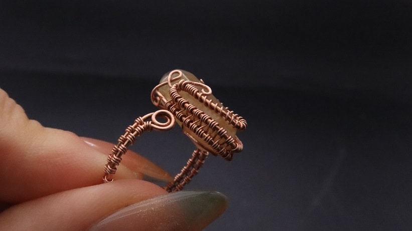 Wire-Wrapping Nostalgic Copper Woven Crystal Point Ring Tutorial 64