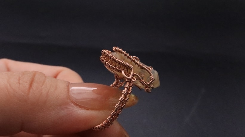 Wire-Wrapping Nostalgic Copper Woven Crystal Point Ring Tutorial 66