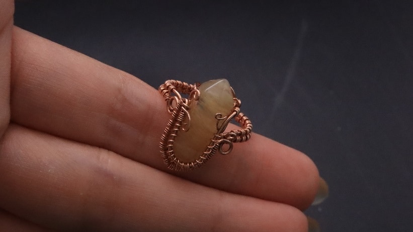 Wire-Wrapping Nostalgic Copper Woven Crystal Point Ring Tutorial 67