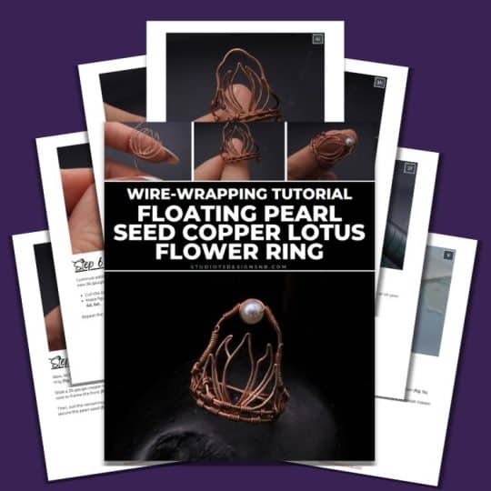 Floating Pearl Seed Copper Lotus Flower Ring Tutorial-Cover