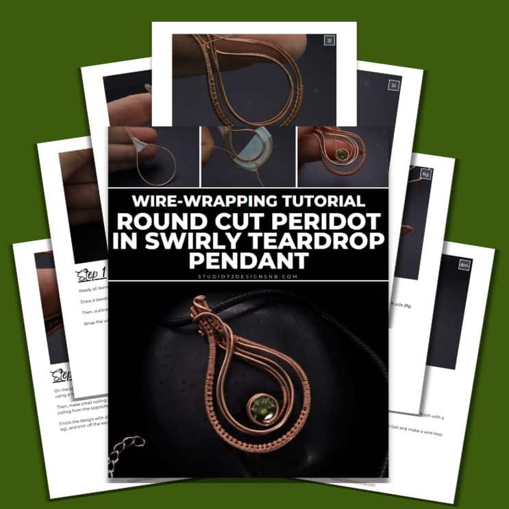 Round Cut Peridot In Swirly Teardrop Pendant Tutorial-Cover